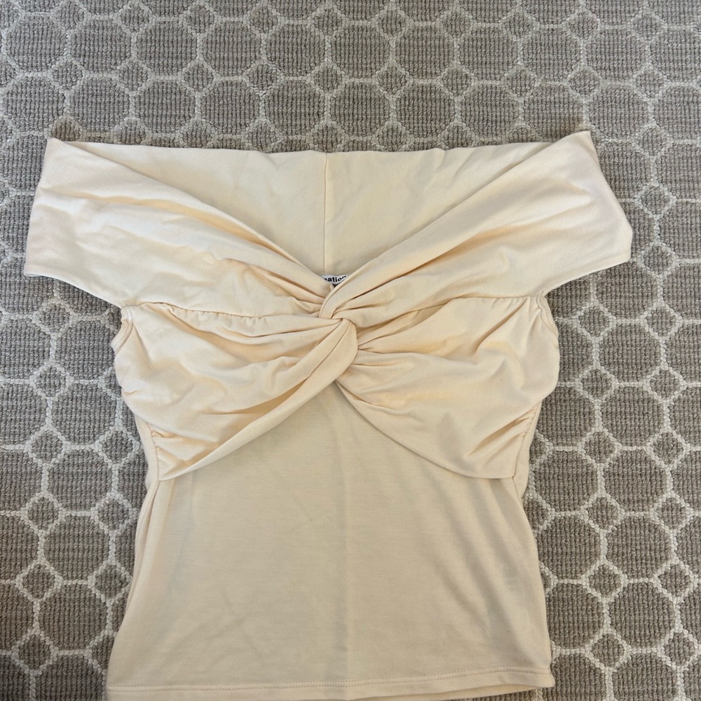 Reformation Cream Off-the-Shoulder Top